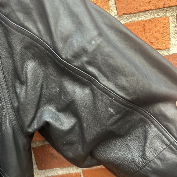 Vintage Black Leather Women’s Trenchcoat XXL Burk’s Bay - Picture 4 of 17